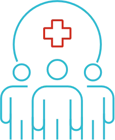 Netzwerk-Icon – Zusammenarbeit mit medizinischen Partnern für bestmögliche Pflege